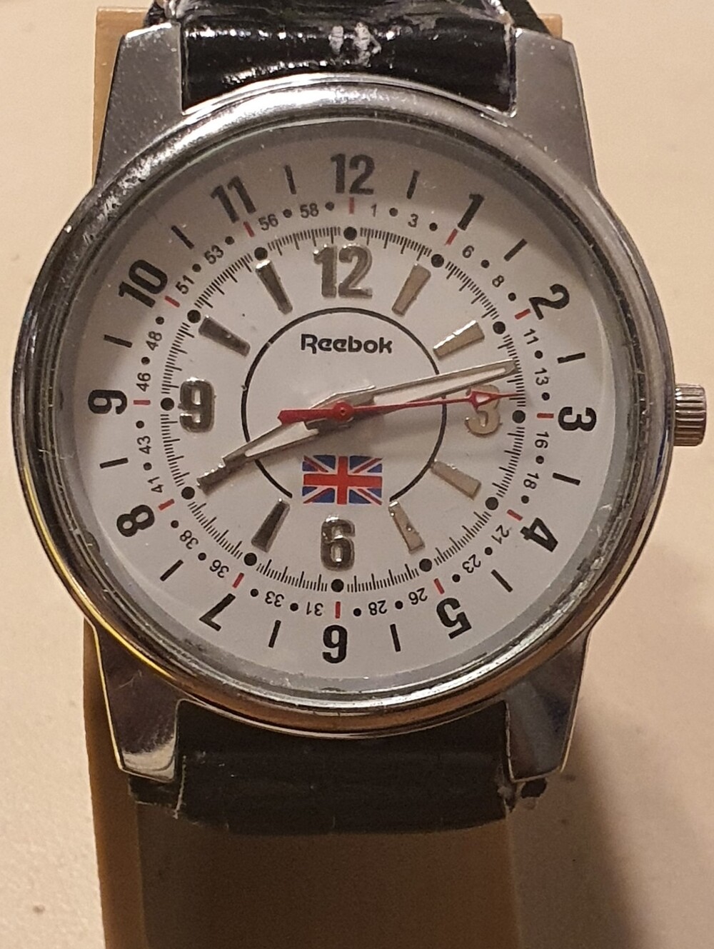 Reebok Crest Silver/White Leather Men's Watch